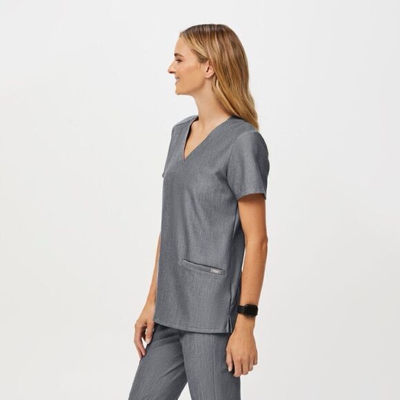 Figs Casma 3 pocket graphite v neck scrubs top small - Picture 2 of 7